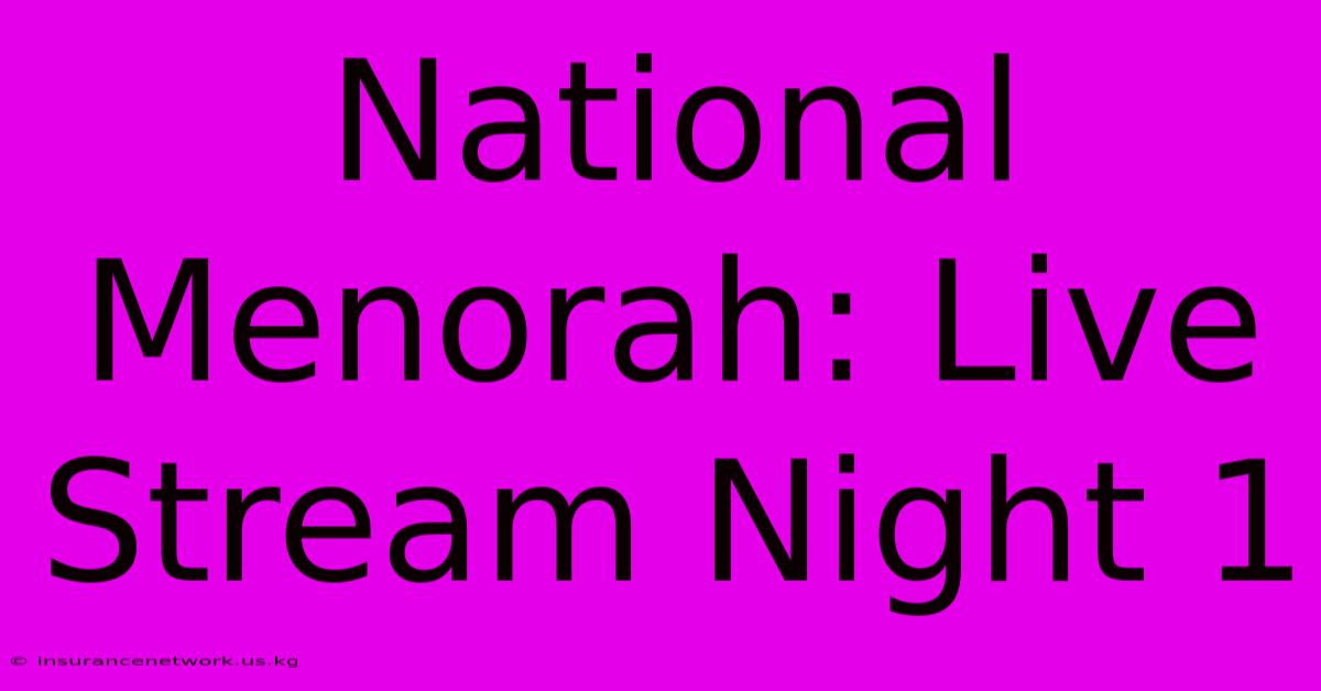 National Menorah: Live Stream Night 1