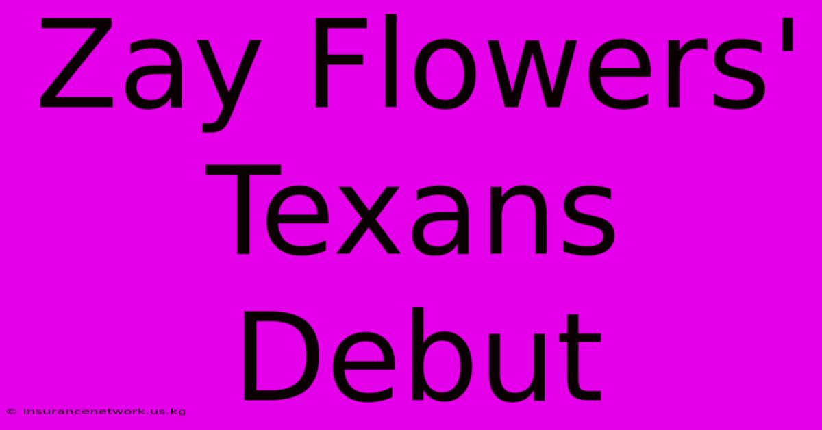 Zay Flowers' Texans Debut